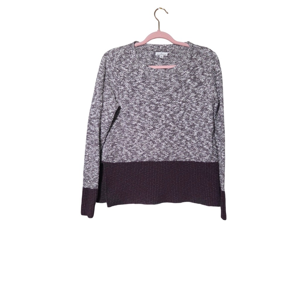 L.L.Bean Cotton Linen Sweater XS Colorblock Knit Cottagecore Preppy Cozy Fall - Picture 3 of 9
